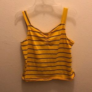 Yellow pink teal and blue striped tank top